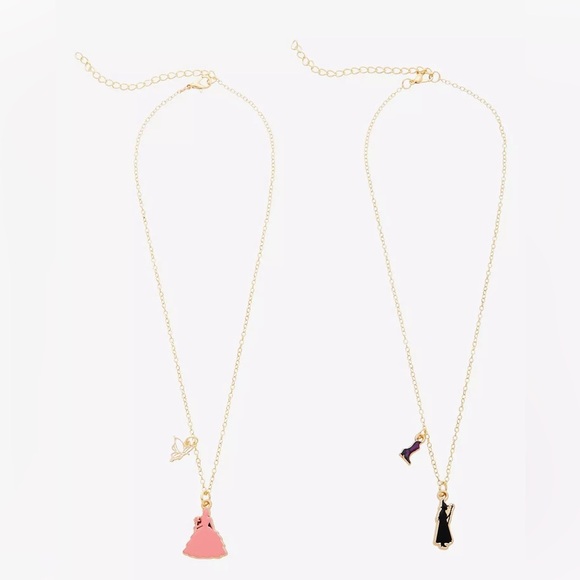 💚🩷Wicked Glinda Elphaba BFF necklace set NWT - Picture 2 of 14